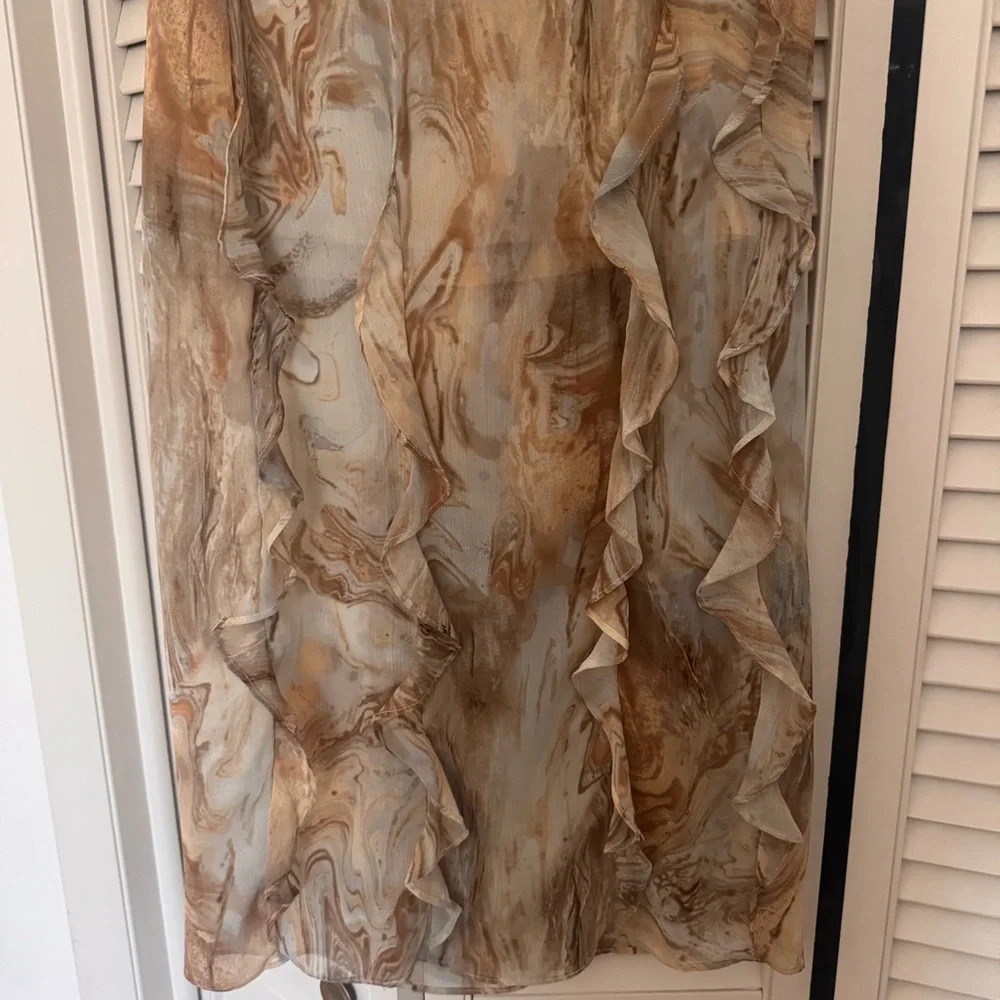 Anthropologie Moon River Ruffle Detail MIDI Skirt SZ M - Picture 3 of 5
